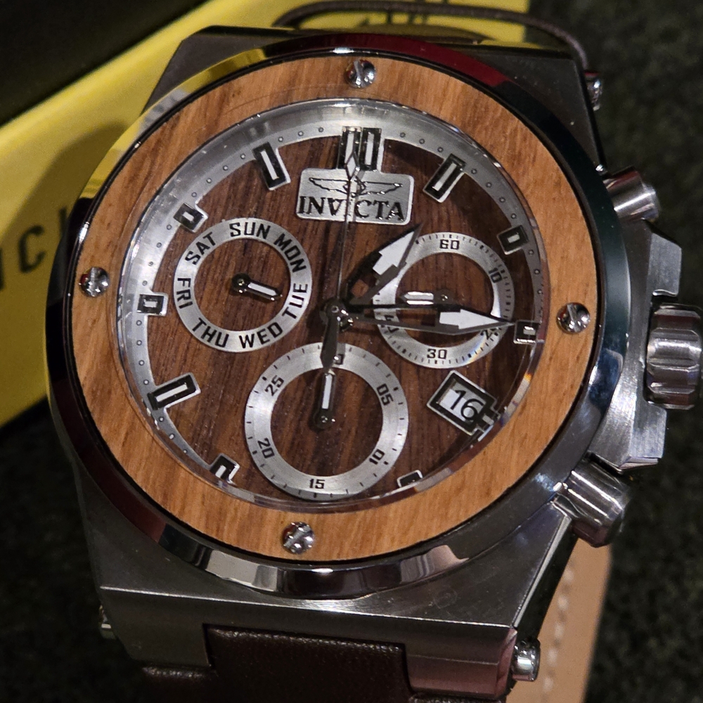 Invicta Men's Silver and Brown Chronograph Watch